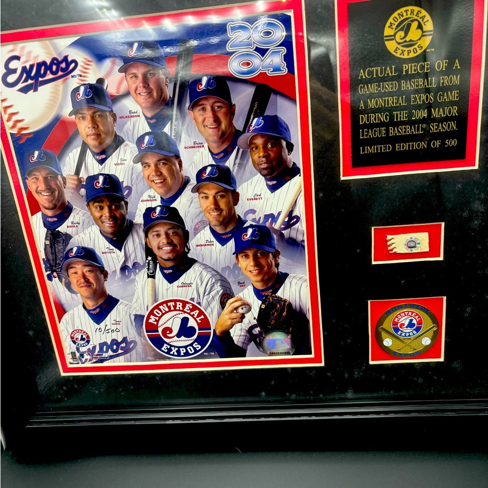 Montreal Expos 2004 Baseball Memorabilia . Limited Edition Baseball, Game Used